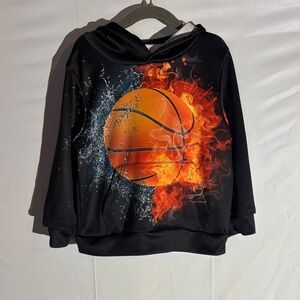 Basketball Flame Kids Hoodie - Black